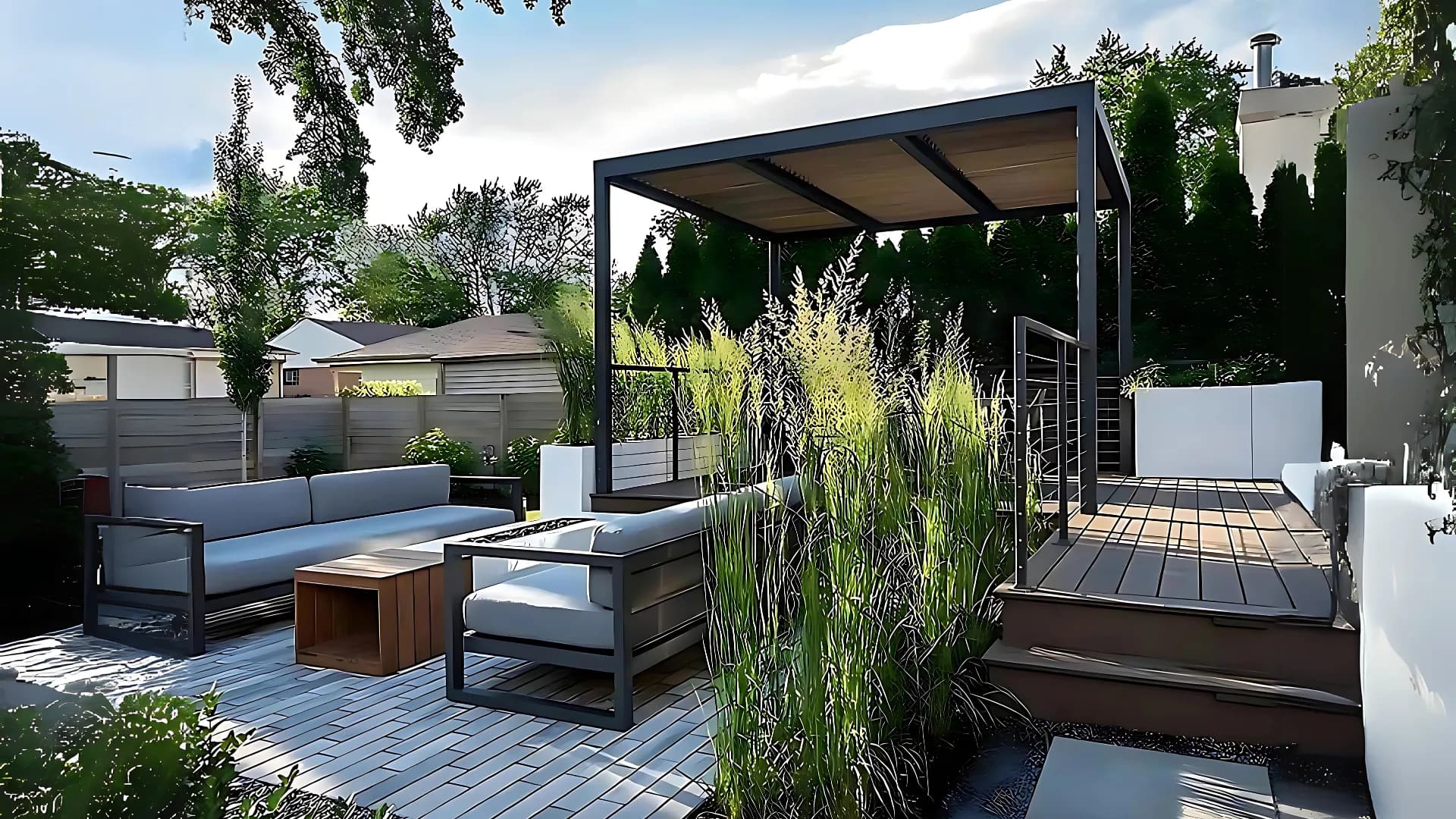 Modern Deck & Pergola — deck in Brooklyn